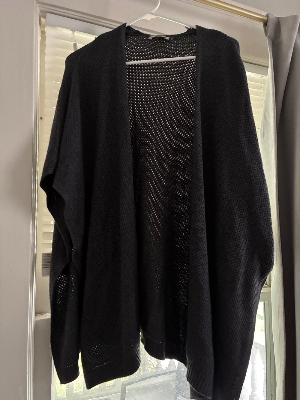 LOFT Black Open-Front Knit Cardigan